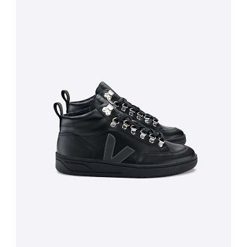 Veja RORAIMA LEATHER Men's High Tops Black | CA 114EBC